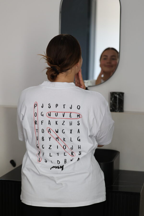T SHIRT MOT CROISÉS <br /> BLANC – Image 3